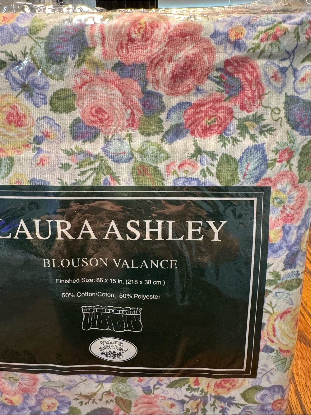 Vintage Laura Ashley Quartet Blouson Valance 86"x15" Floral New in Original Pkg - Picture 8 of 8
